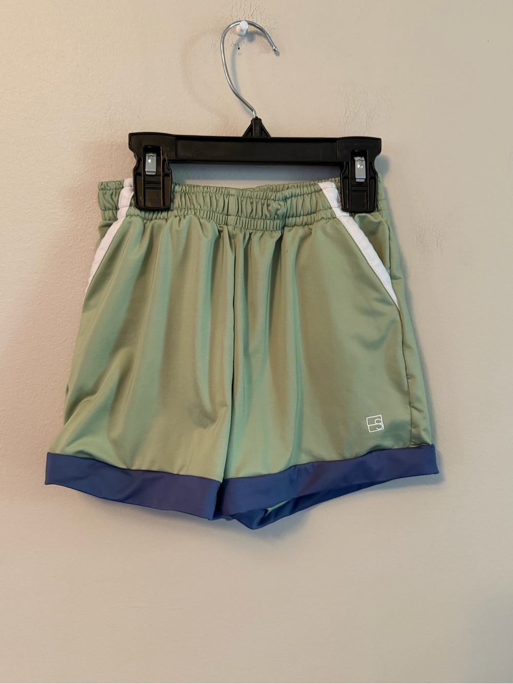 Set Athletics Sage Green Shorts with Navy Trim